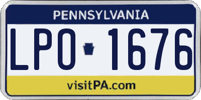 PA license plate LPO1676