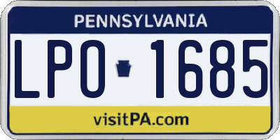 PA license plate LPO1685