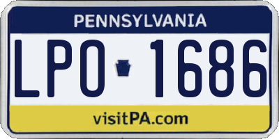 PA license plate LPO1686