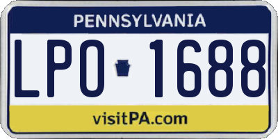 PA license plate LPO1688