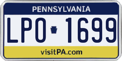 PA license plate LPO1699
