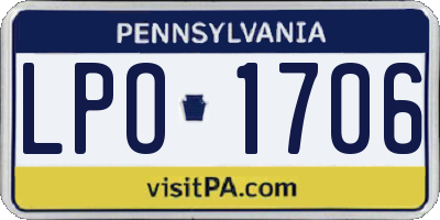 PA license plate LPO1706