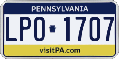 PA license plate LPO1707