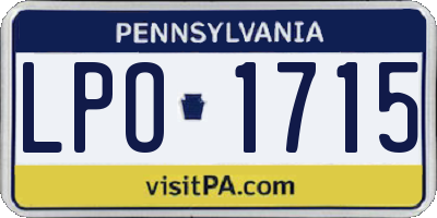 PA license plate LPO1715