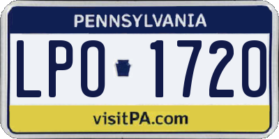 PA license plate LPO1720