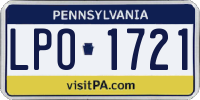 PA license plate LPO1721