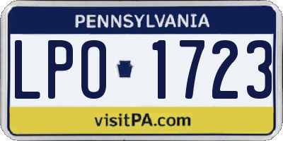 PA license plate LPO1723