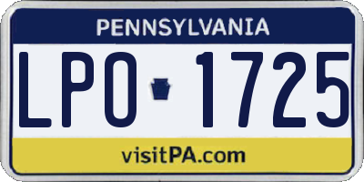 PA license plate LPO1725