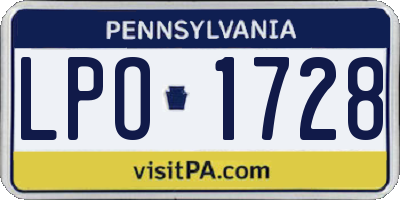 PA license plate LPO1728