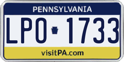 PA license plate LPO1733