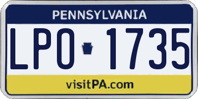 PA license plate LPO1735