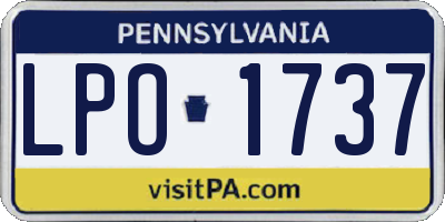 PA license plate LPO1737