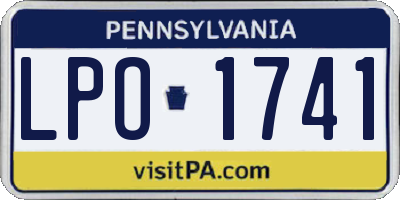 PA license plate LPO1741