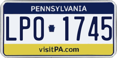 PA license plate LPO1745