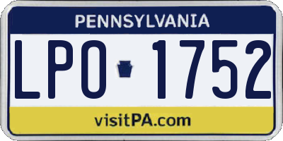 PA license plate LPO1752