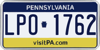 PA license plate LPO1762
