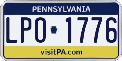PA license plate LPO1776