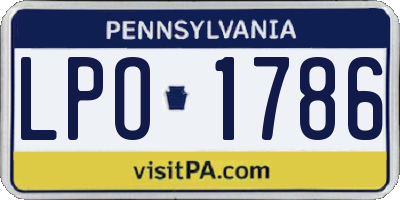 PA license plate LPO1786