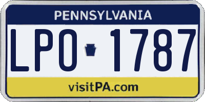 PA license plate LPO1787