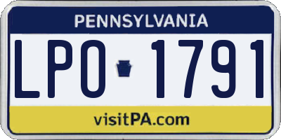 PA license plate LPO1791