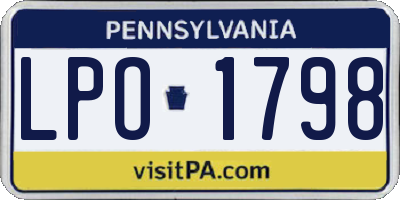 PA license plate LPO1798