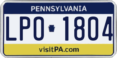 PA license plate LPO1804