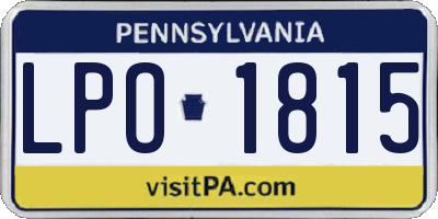 PA license plate LPO1815