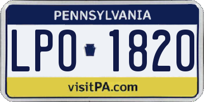 PA license plate LPO1820