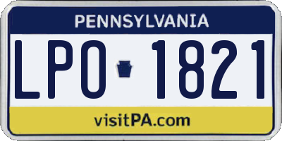 PA license plate LPO1821
