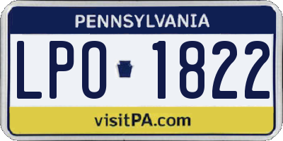 PA license plate LPO1822