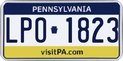 PA license plate LPO1823