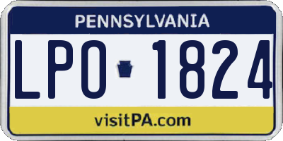 PA license plate LPO1824