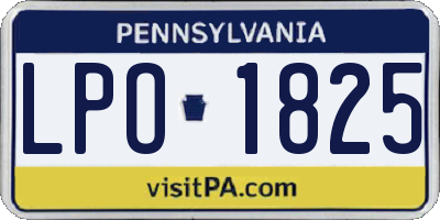 PA license plate LPO1825