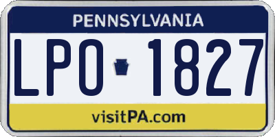 PA license plate LPO1827