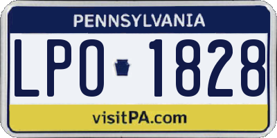 PA license plate LPO1828