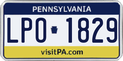 PA license plate LPO1829