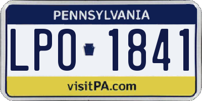 PA license plate LPO1841