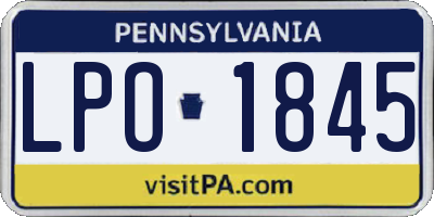 PA license plate LPO1845