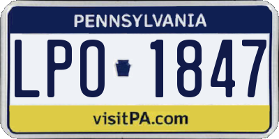 PA license plate LPO1847