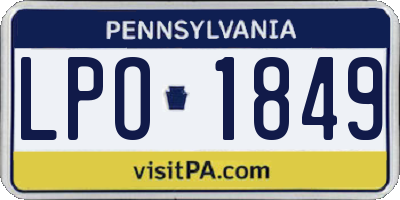 PA license plate LPO1849