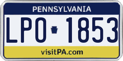 PA license plate LPO1853