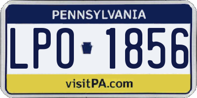 PA license plate LPO1856