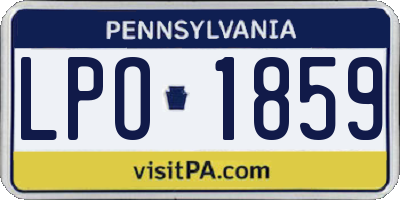 PA license plate LPO1859