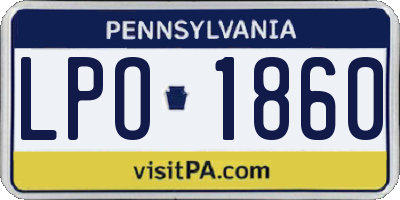 PA license plate LPO1860