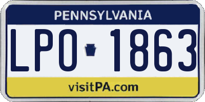 PA license plate LPO1863