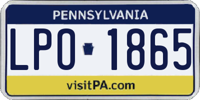 PA license plate LPO1865