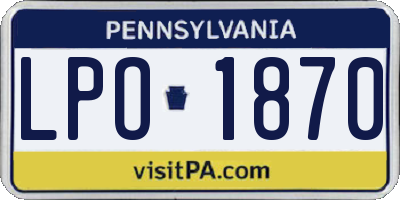 PA license plate LPO1870