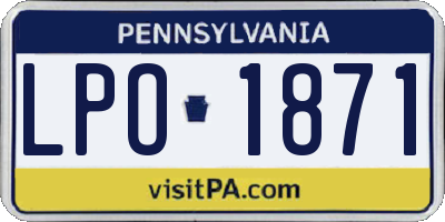 PA license plate LPO1871