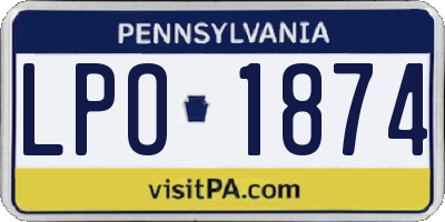 PA license plate LPO1874