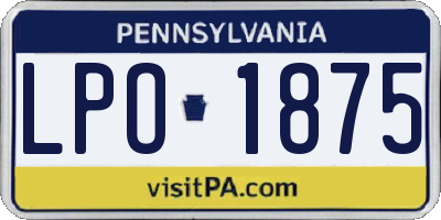 PA license plate LPO1875